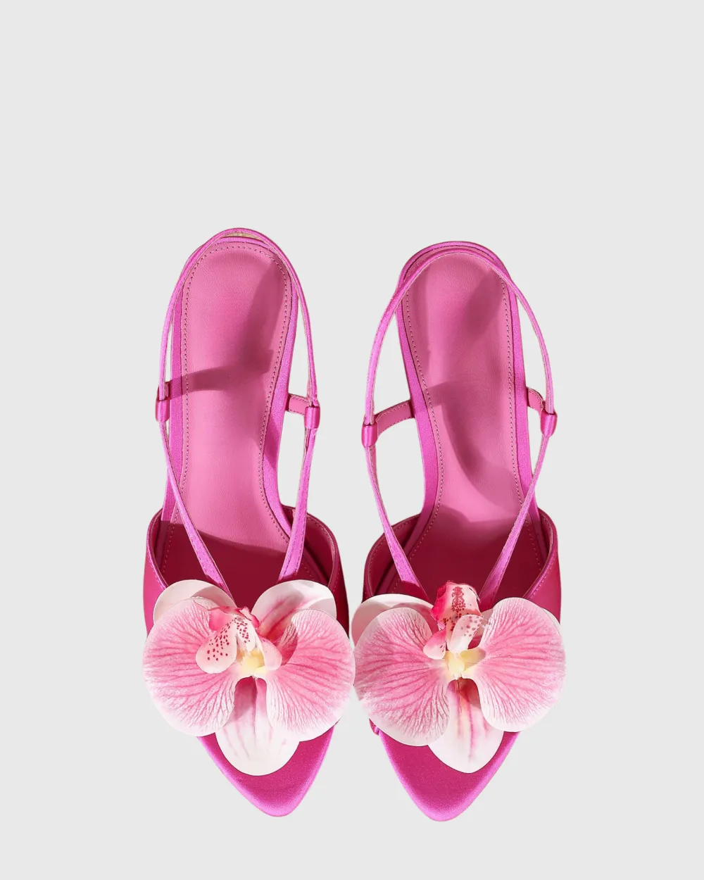Flower Slingback Sandals in Hot Pink