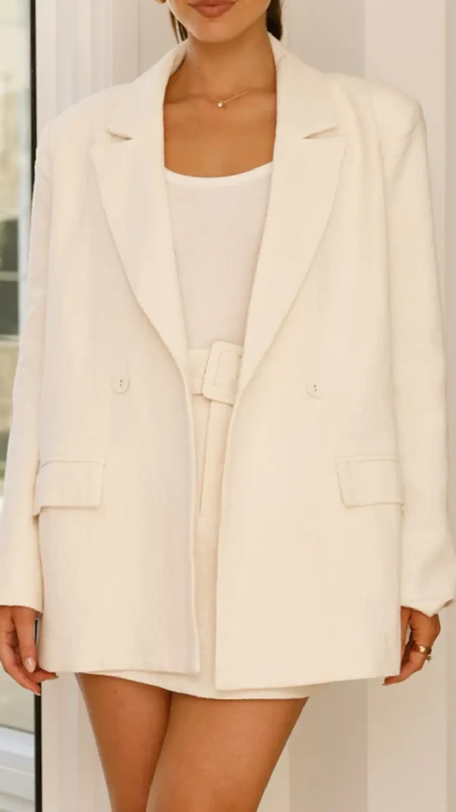 Oversized Boyfriend Blazer - White