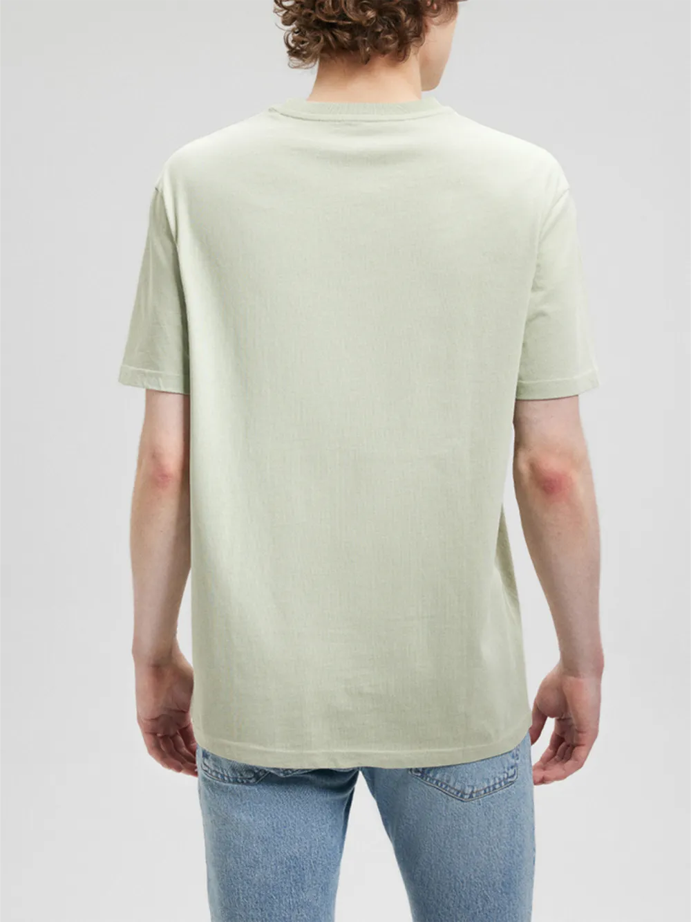 Light Khaki Short - Sleeve Crew Neck Tee