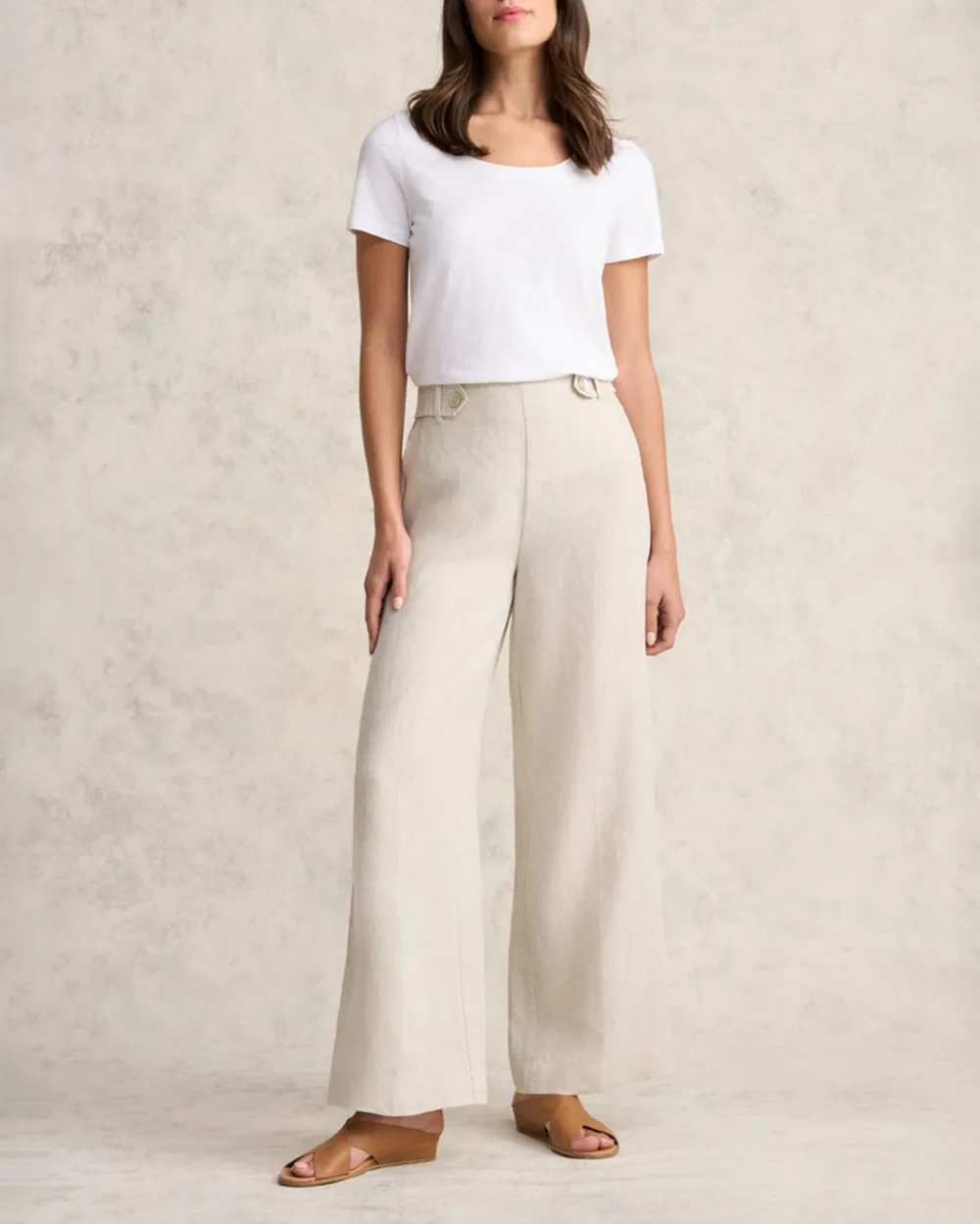 Wide Leg Linen Trousers
