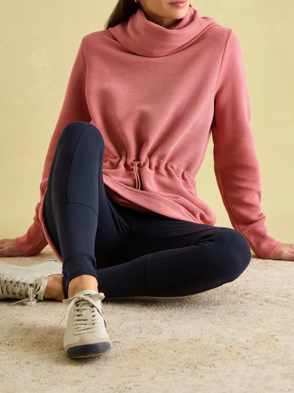 Pink Cowl Neck Sweatshirt