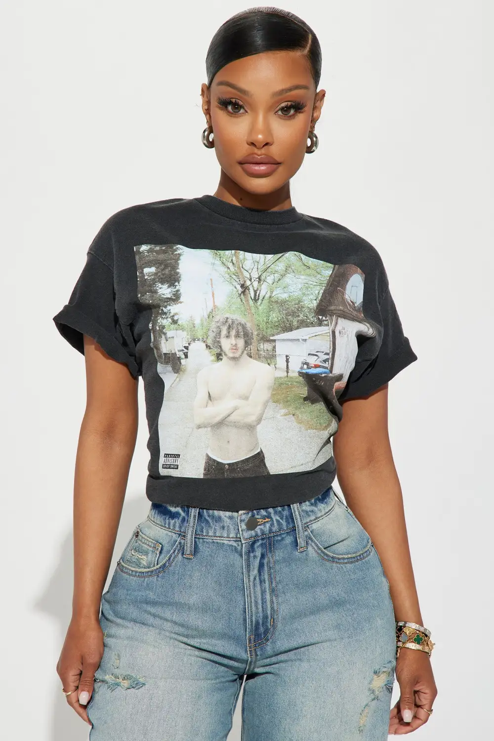 Whats Poppin Washed Tshirt - Black Wash