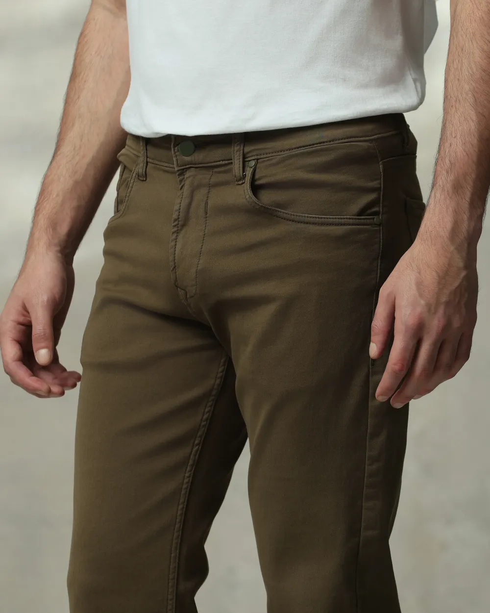 Classic Versatile And Comfortable Straight Olive Jeans