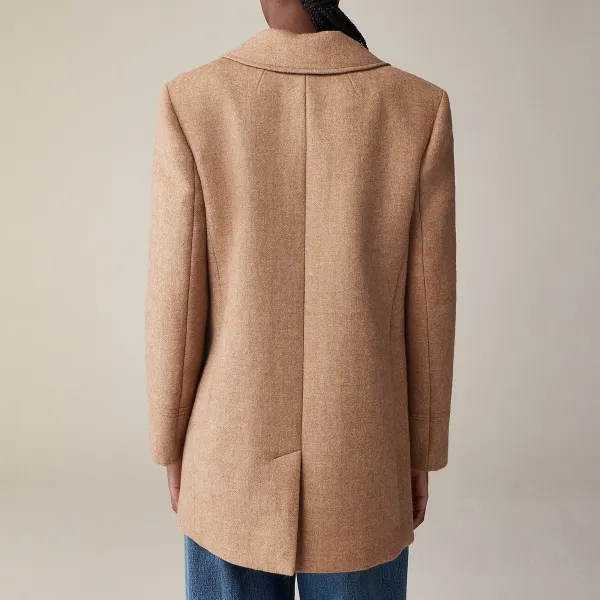 Button Front peacoat wool-blend