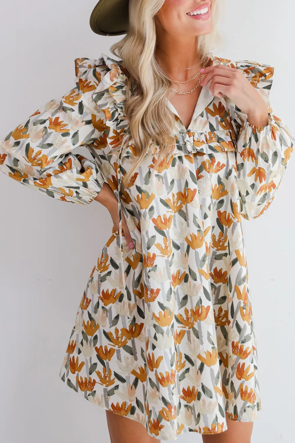 Delightful Crush Cream Floral Mini Dress