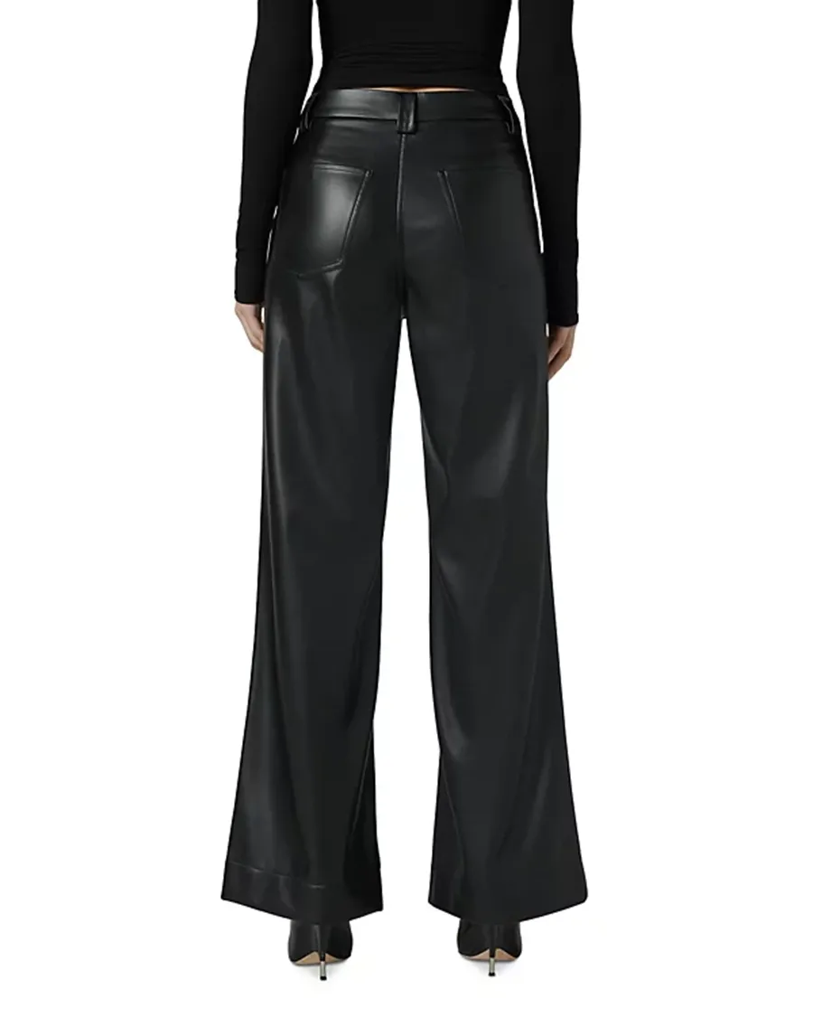 Faux Leather Wide Leg Pants