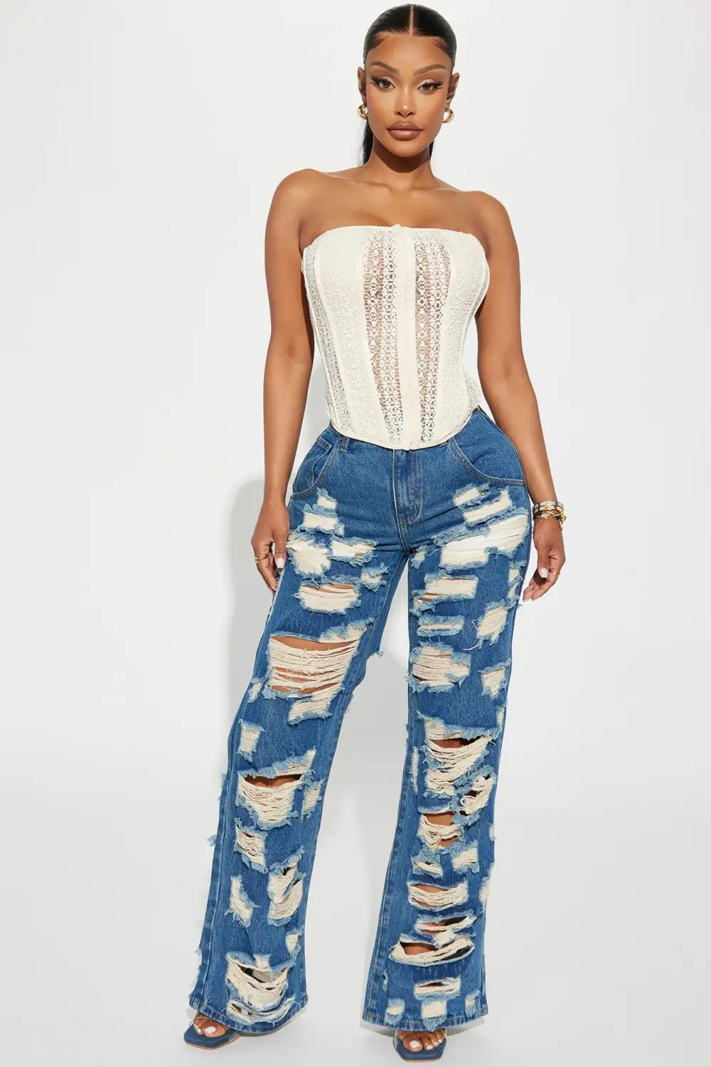 Hello Darlin' Lace Corset Top - Beige