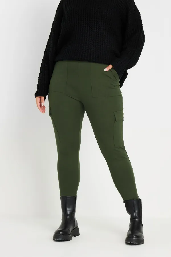 YOURS Curve Black Cargo Pocket Leggings