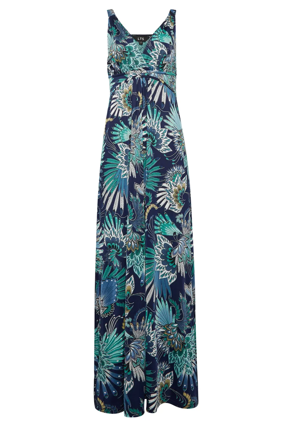 LTS Tall Black Floral Print V-Neck Sleeveless Maxi Dress