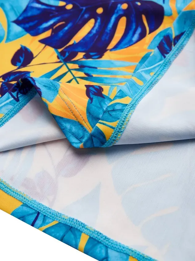 Casual Floral Printing  Halter Tankinis Two-Piece Set