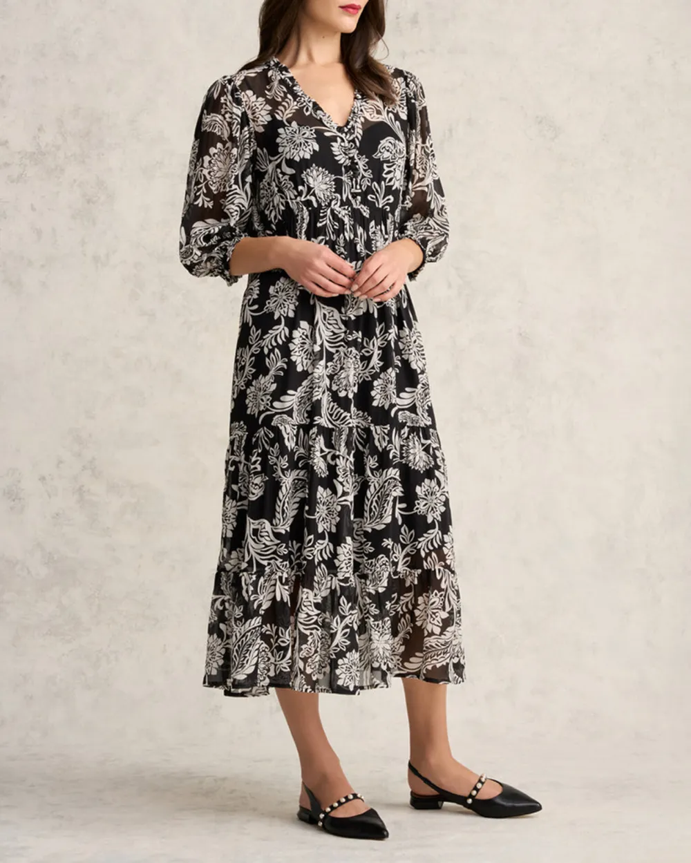 Printed Tiered Dress