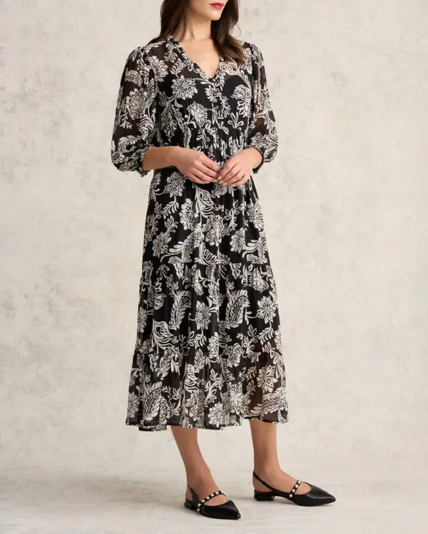 Printed Tiered Dress