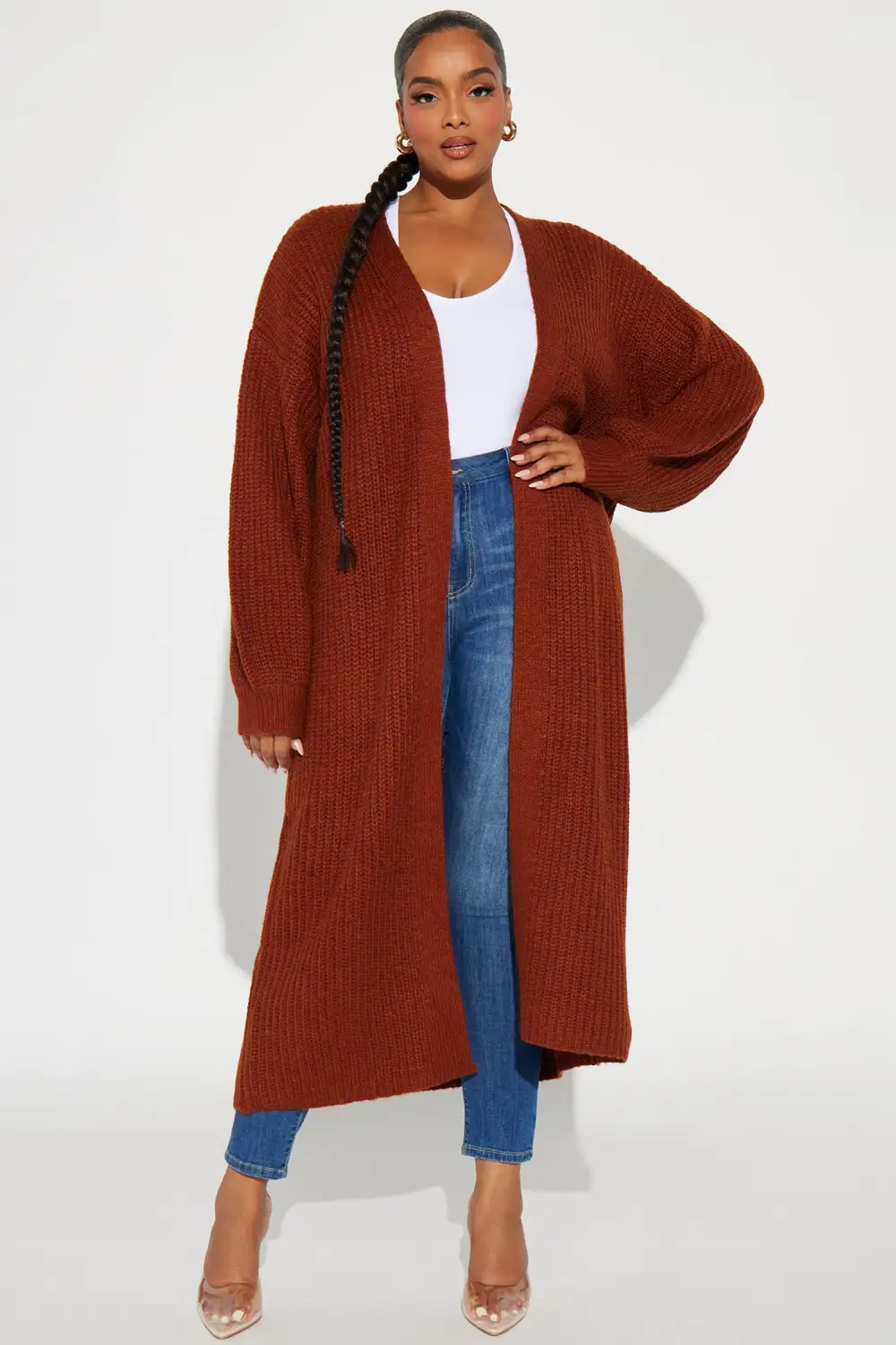 Couch Cuddles Long Cardigan - Brown