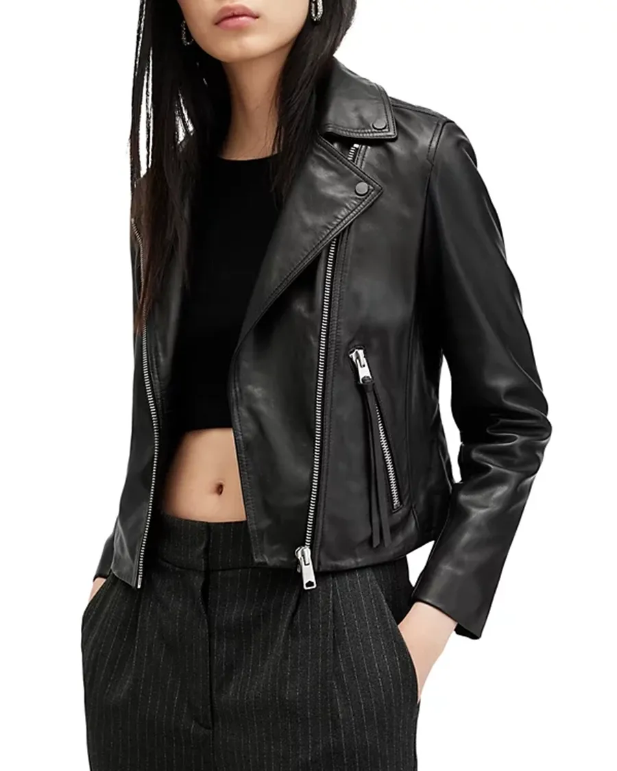 Slim Fit Leather Biker Jacket