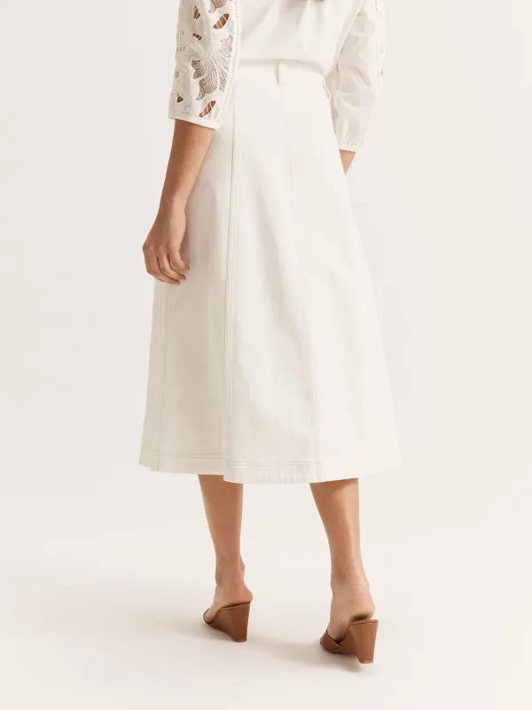 Zip Contrast Stitch Denim Skirts