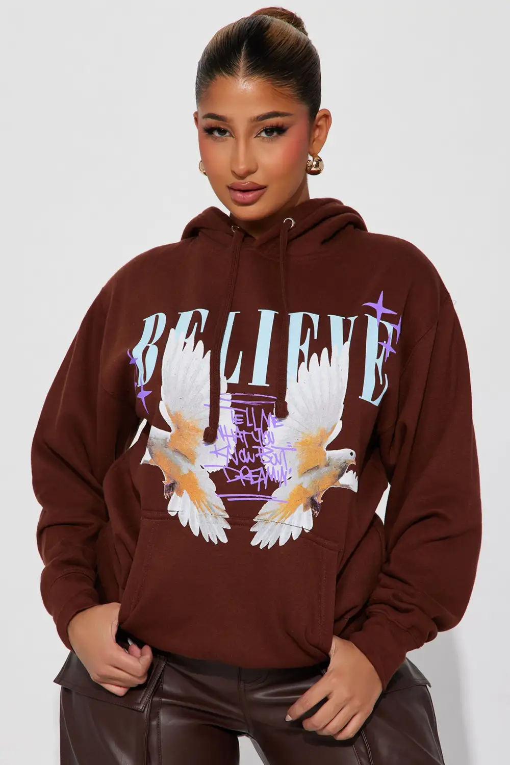 Believe Hoodie - Brown