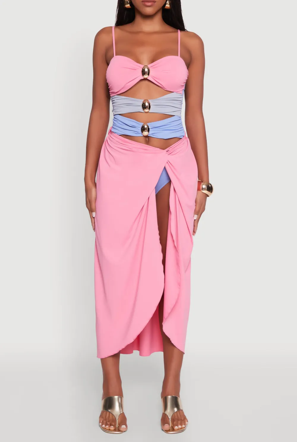 High Slit Bikini Swimsuit Skirt