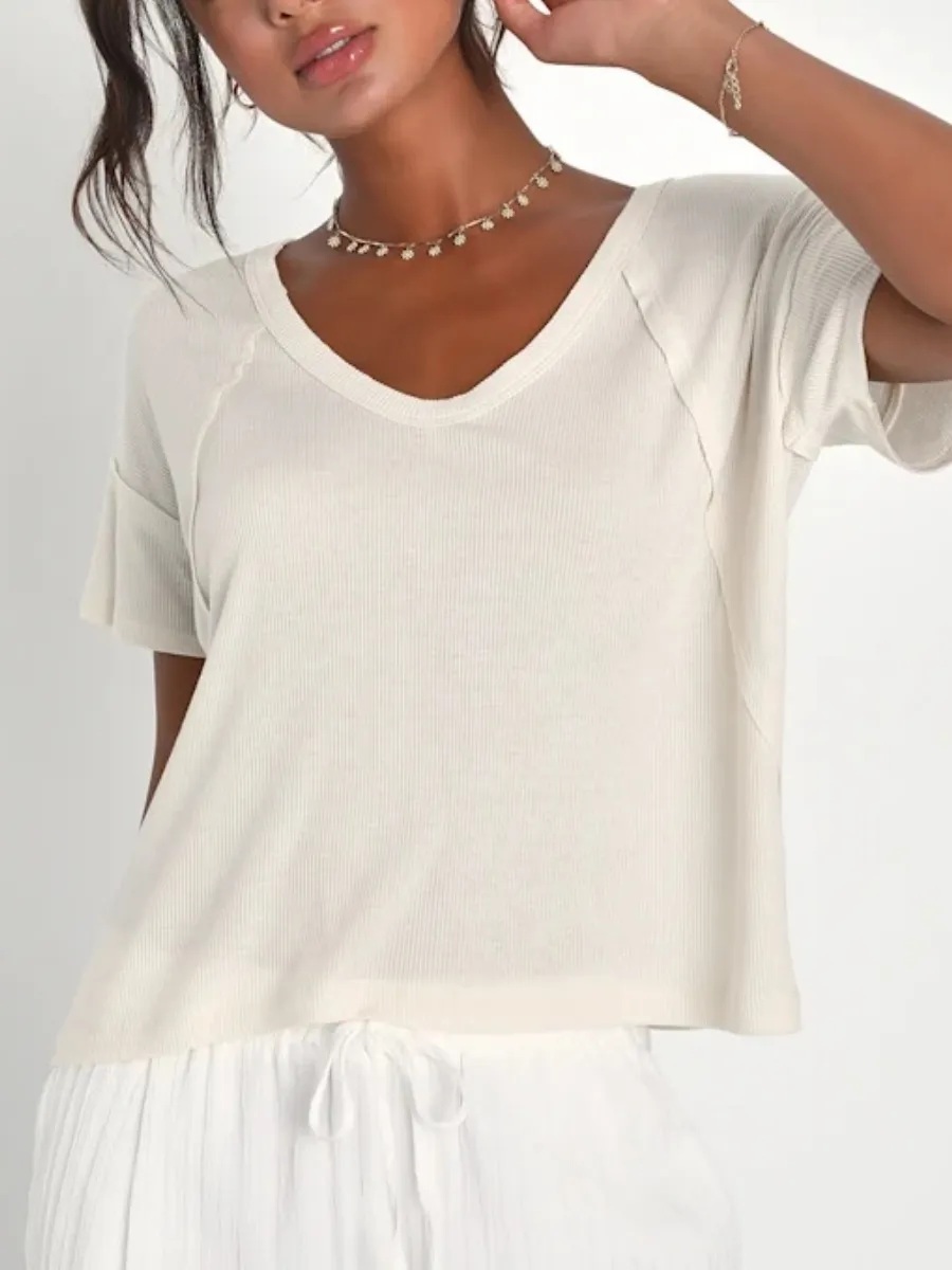 Loose Fit V-Neck Top