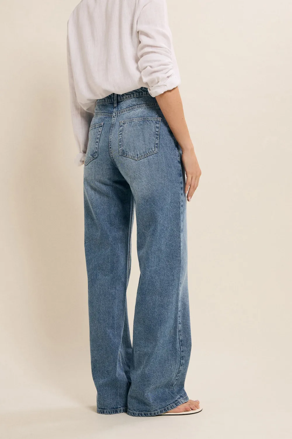 Pleated Front Design Jeans