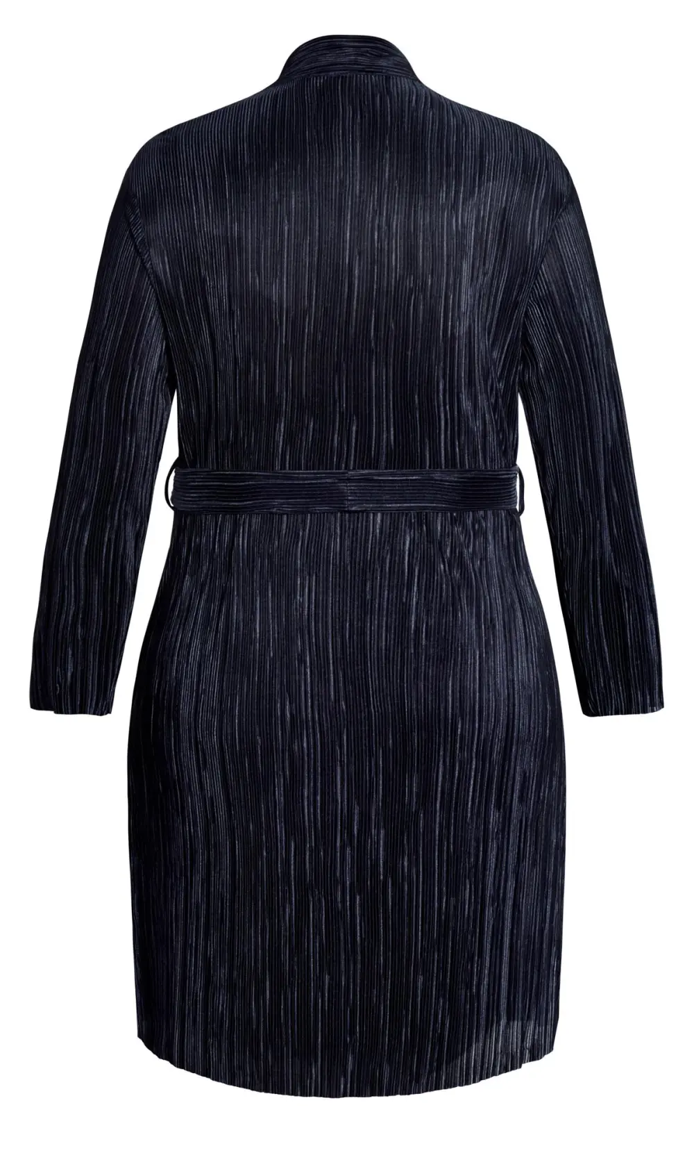 Evans Navy Plisse Relaxed Fit Blazer