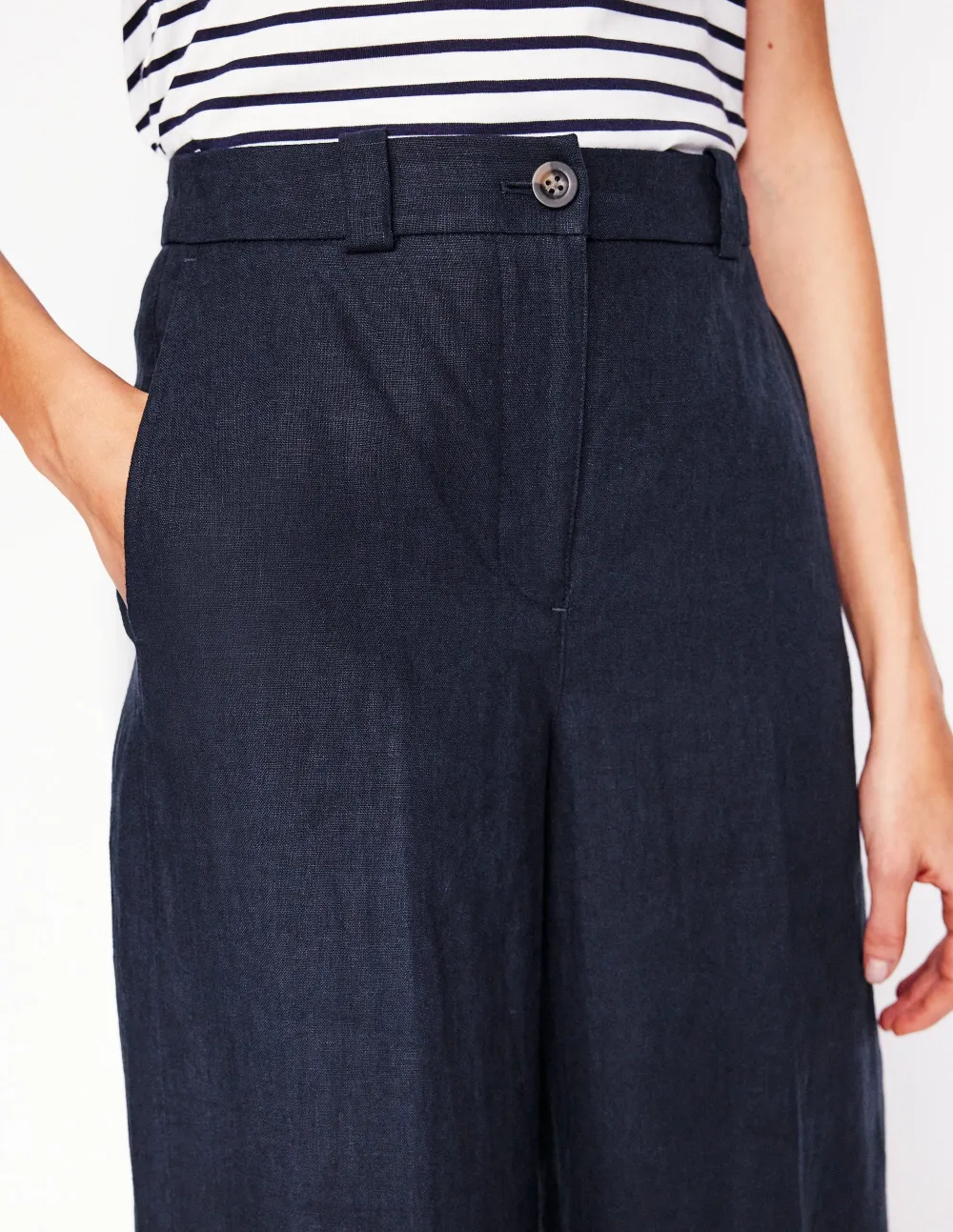 Grey Blue Chambray Linen Pants