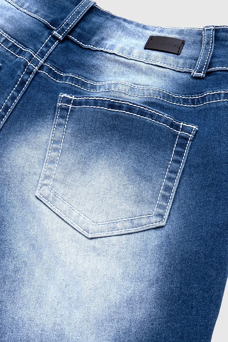 Distressed Low Rise Bootcut Jeans