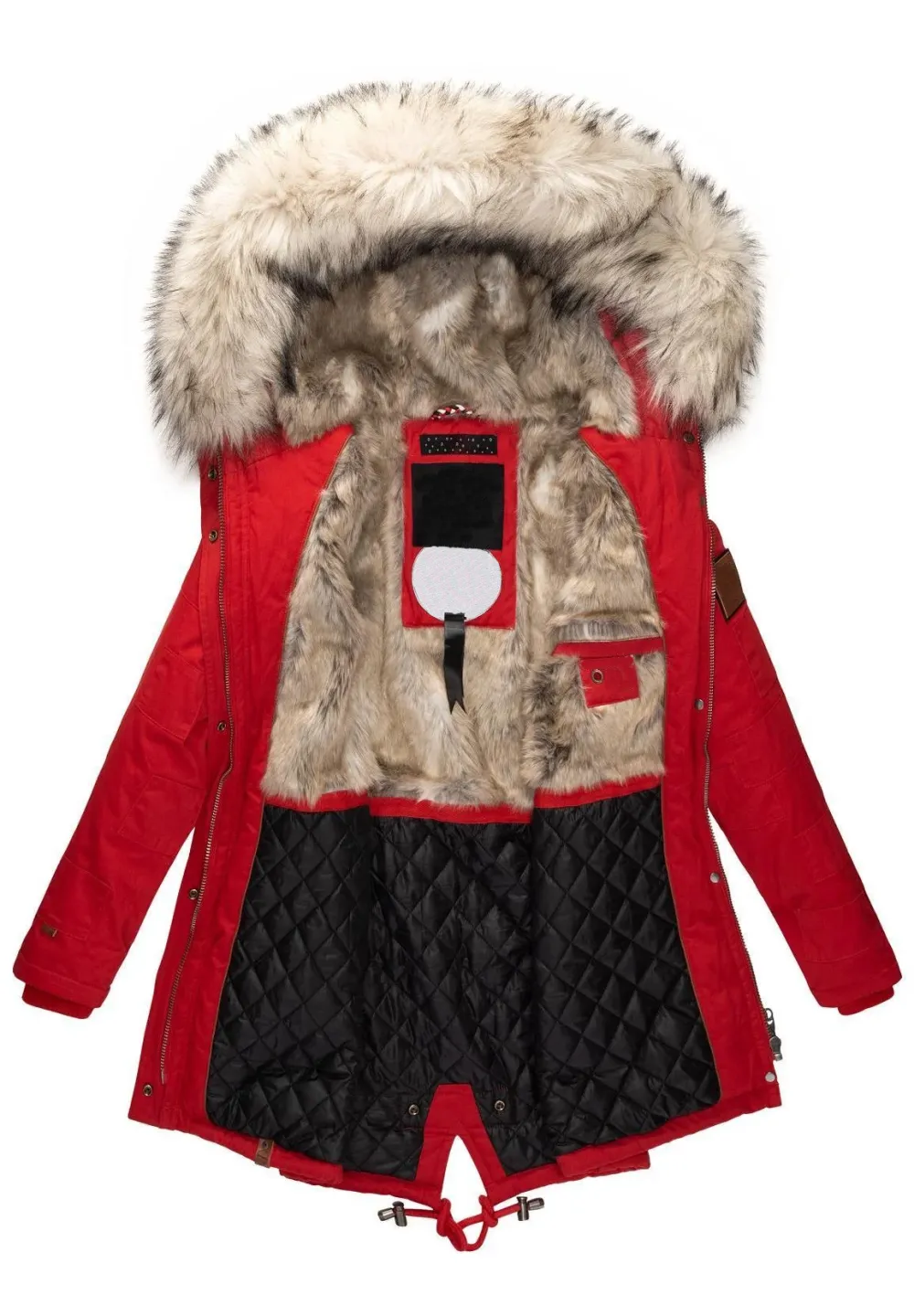 Women‘s Fashion Red Parka Coat