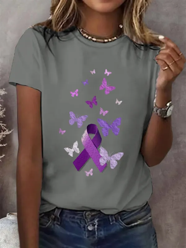 Purple Awareness Ribbon T-Shirt