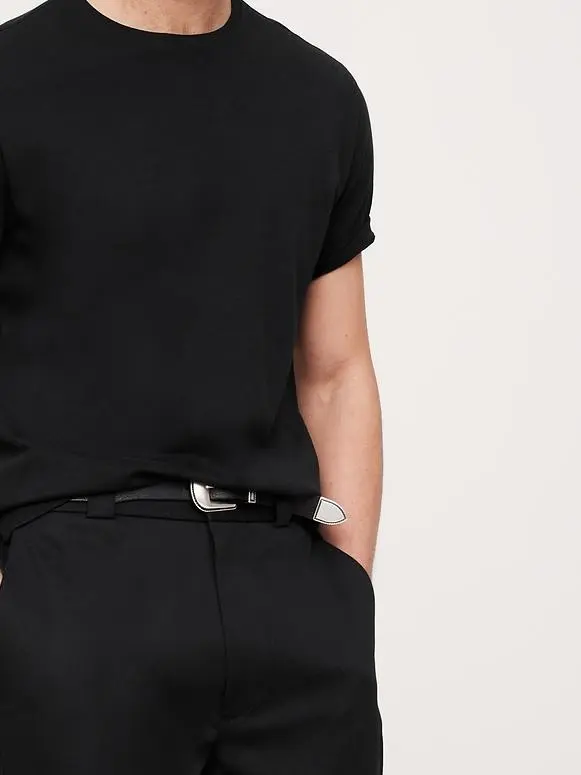 Men's Optic Black Simple Cotton Short Sleeve