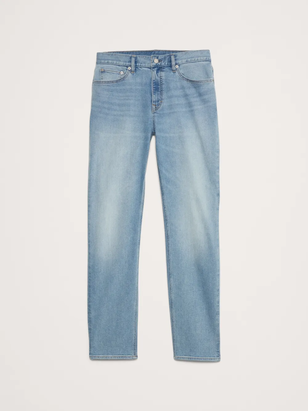 Men's Light Wash Straight Soft Cotton Jeans