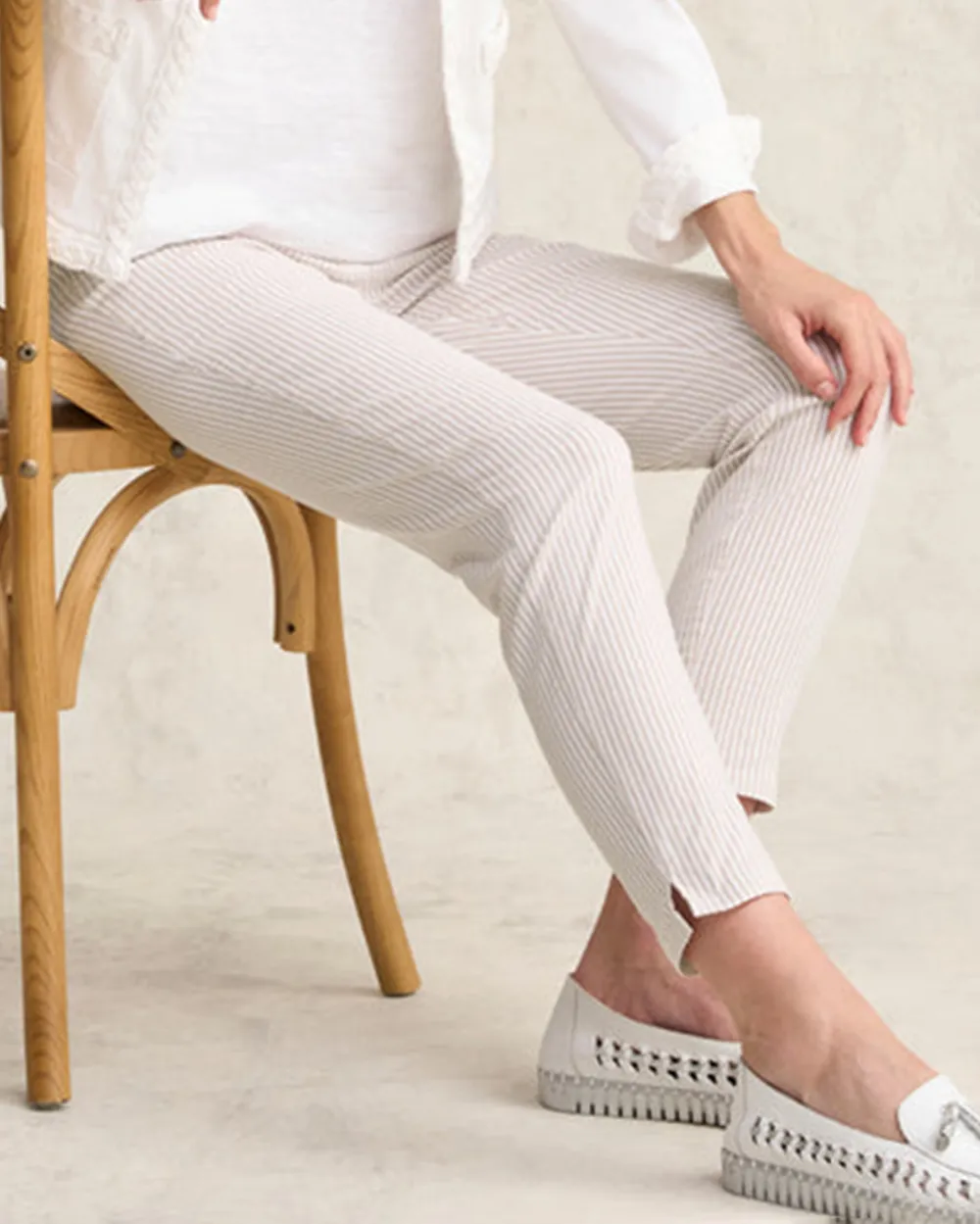 Elasticated Waistband Ankle Length Stretch Pants