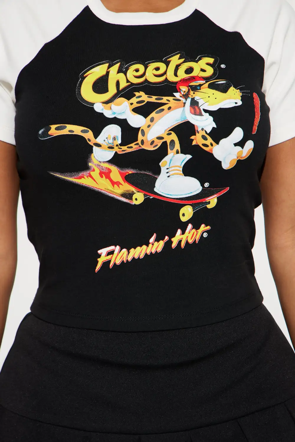 Flamin Hot Raglan Top - Black