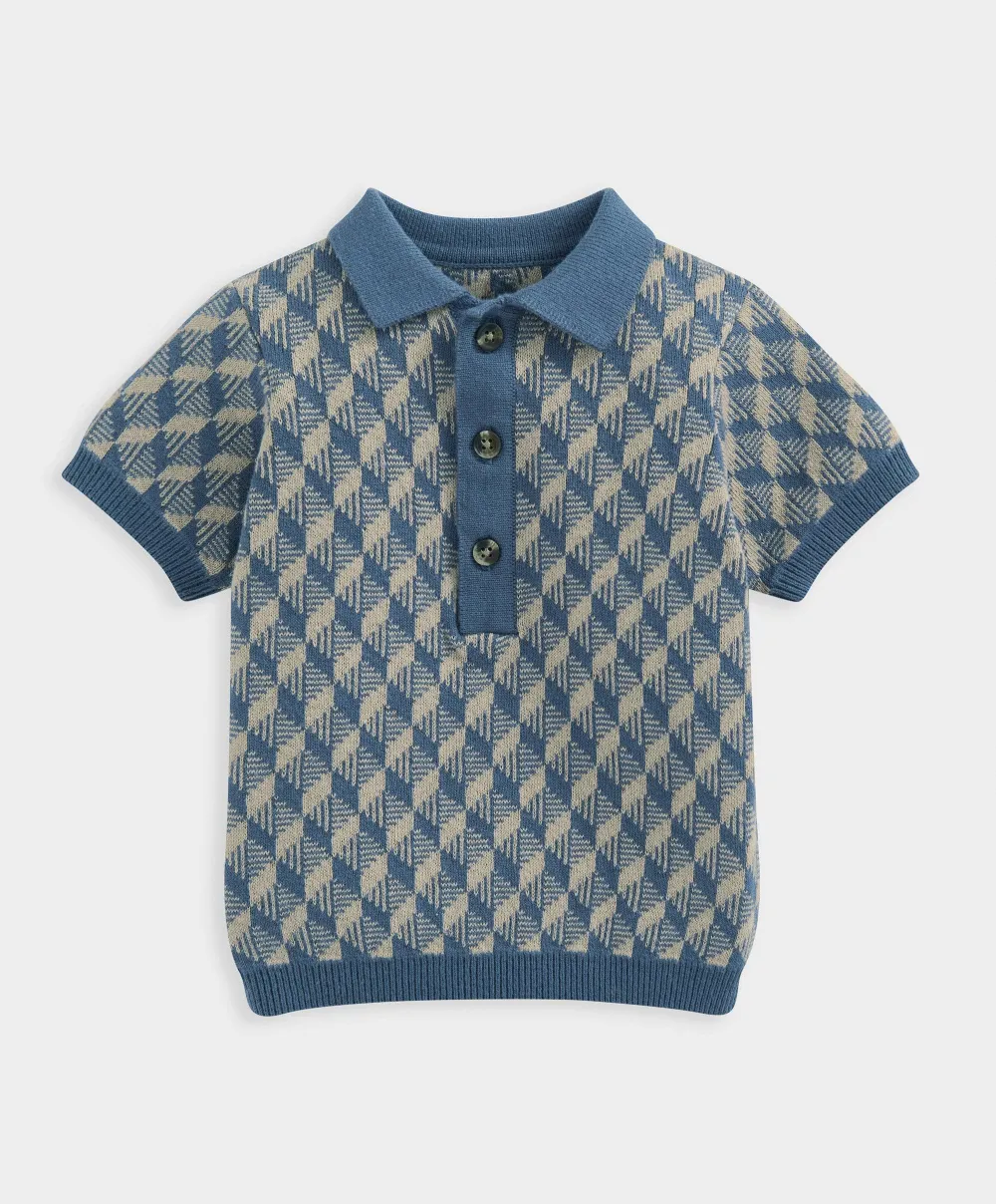Short-Sleeve Polo Shirt - Blue