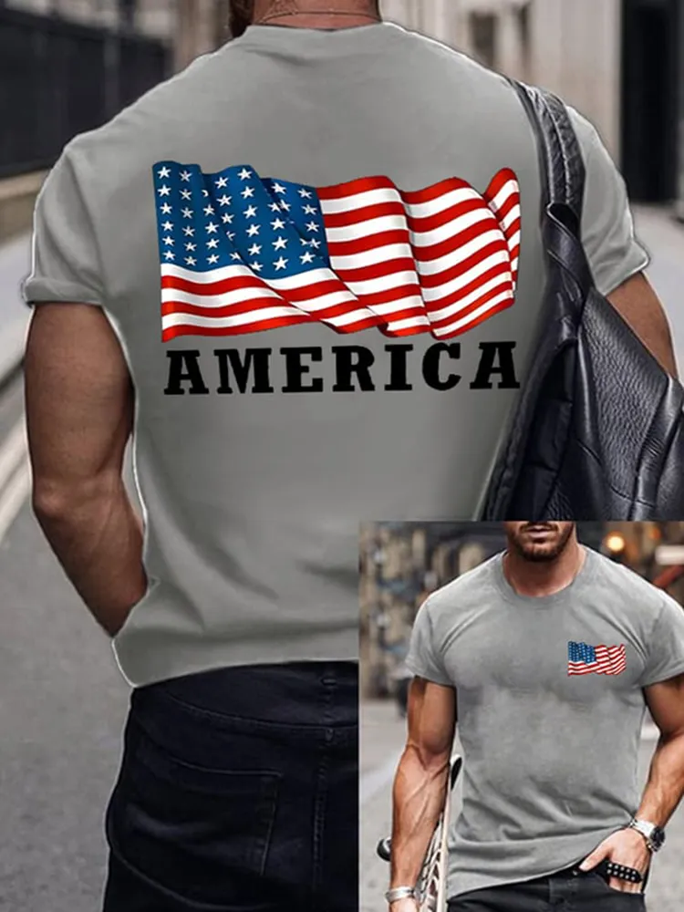 Men'S Shirt With National Flag Print T-Shirt