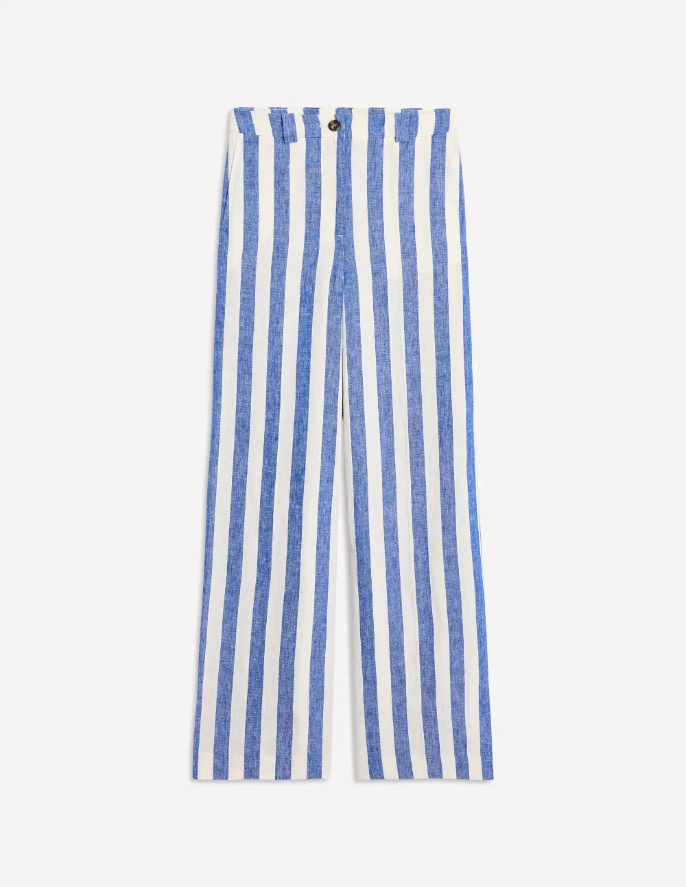 Bright Blue Stripe Linen Pants