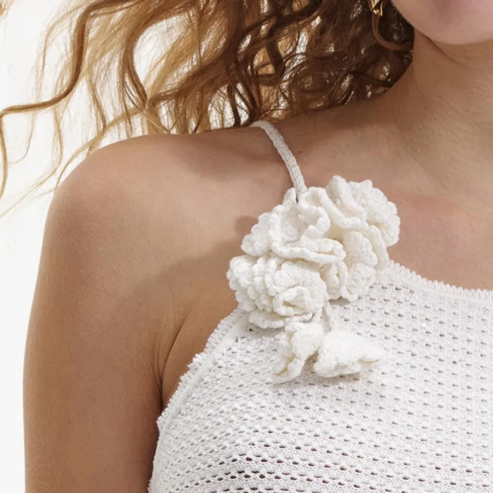 White Crochet Mini Dress