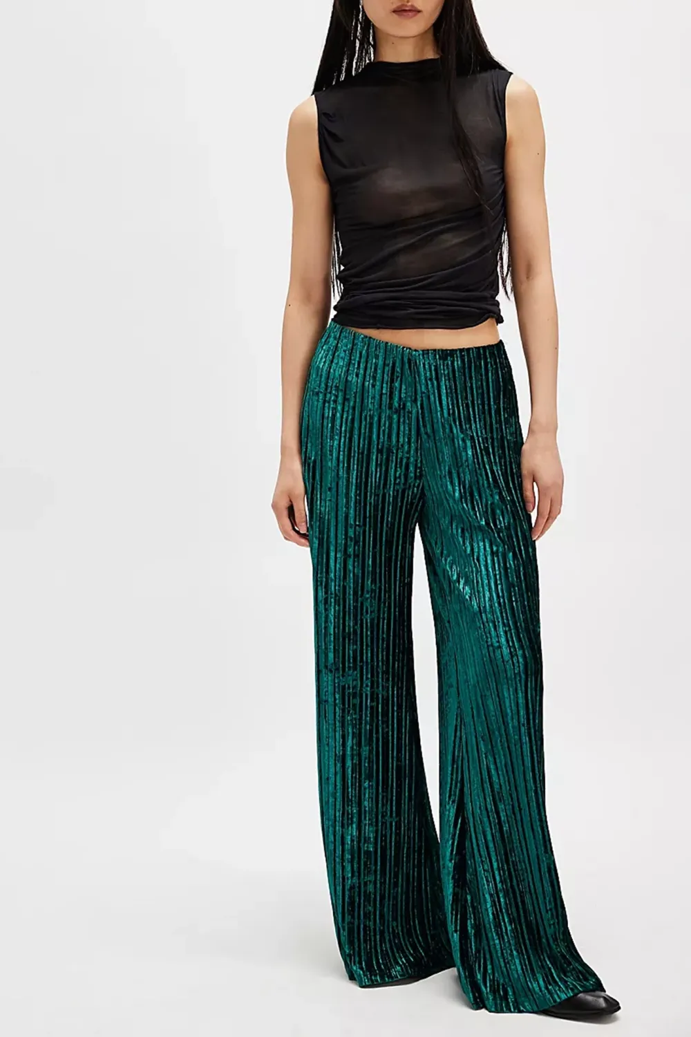 Pleated Wide Leg Pants
