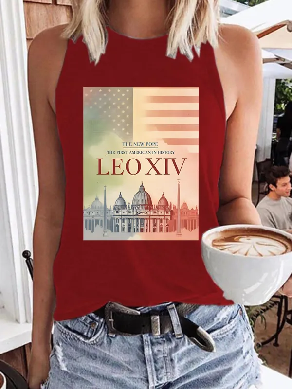 Women's Pope Leo Xiv First America Pope Crew Neck Vest
