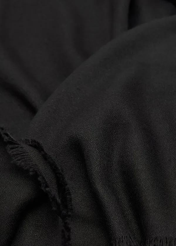 Black Plain Casual Style Scarf