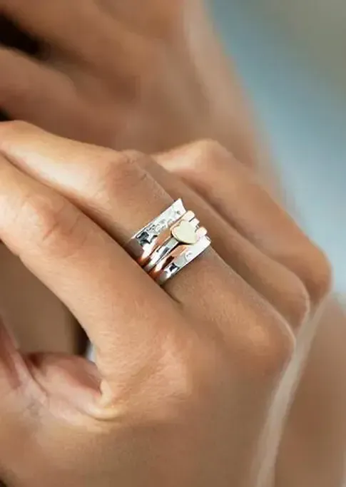 Heart Alloy Spinning Fidget Ring(⚡Clearance Sale)