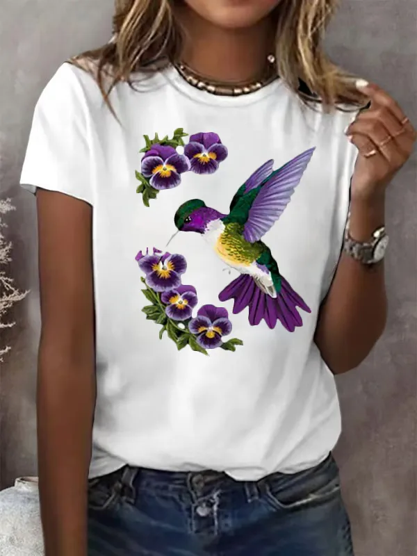 Women'S Alzheimer'S Awareness Print Round Neck T-Shirt