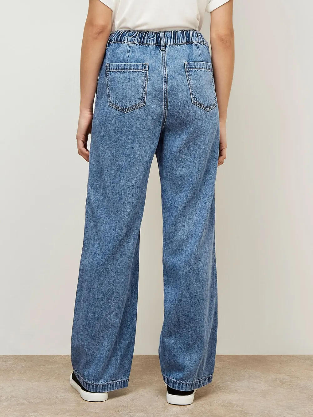 Straight Leg Drawstring Jeans