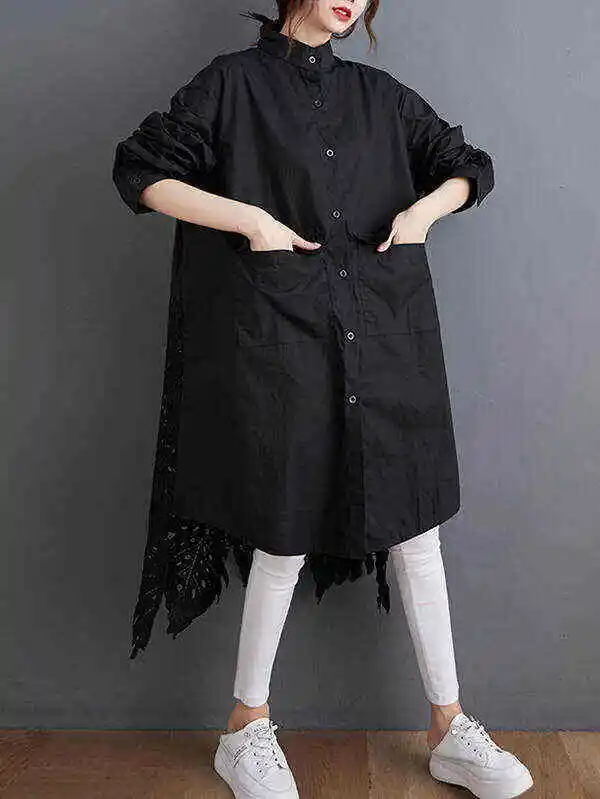 Original Solid Irregularity Hollow Dress