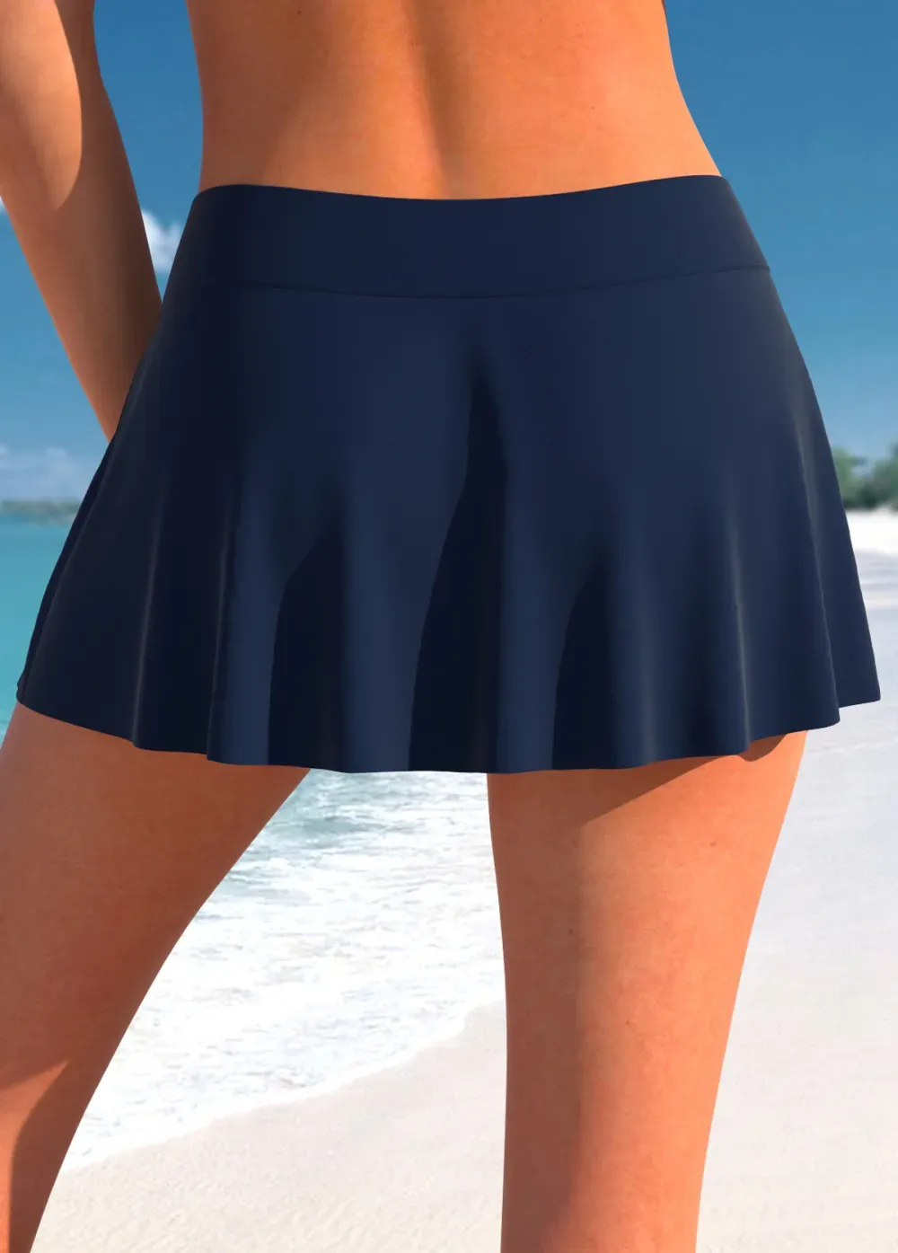 Circular Ring African Tribal Print Navy Tankini Top