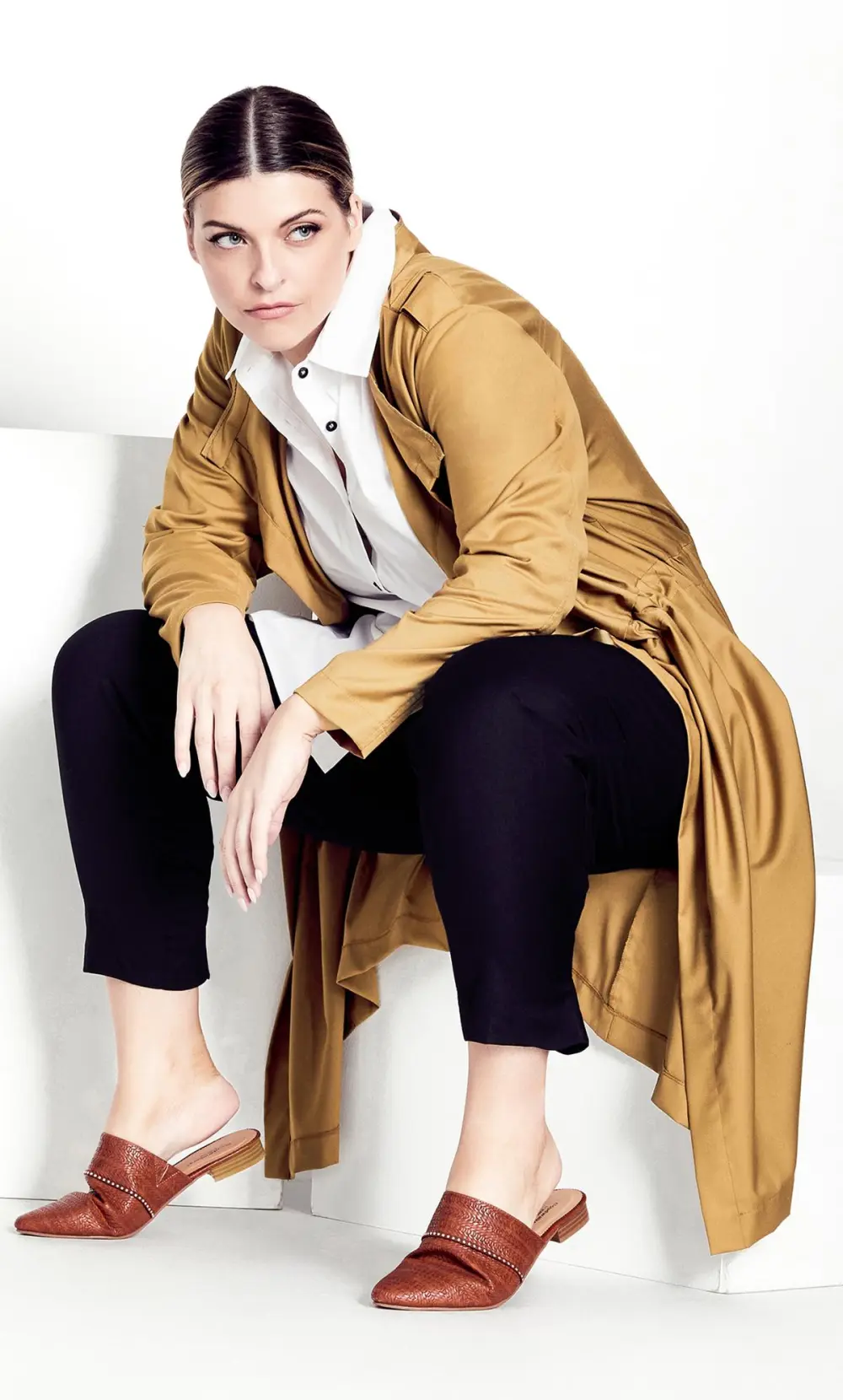 Evans  Brown Longline Jacket