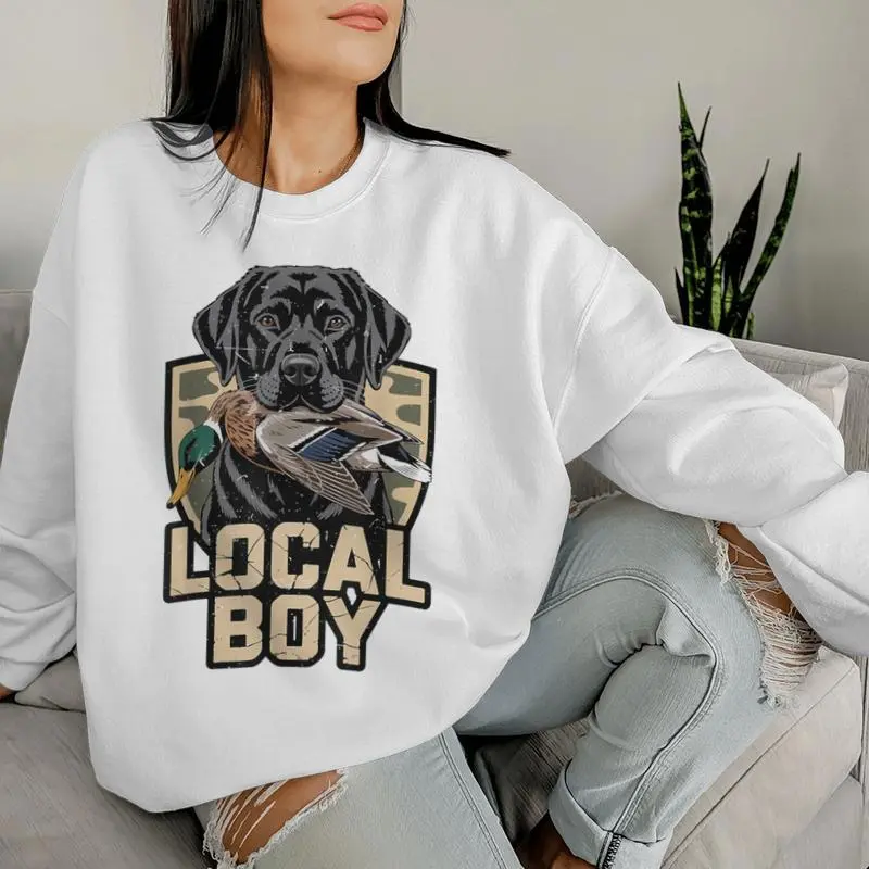 Camo Duck Hunting Local Boy Black Lab Dog Hunting Women Sweatshirt