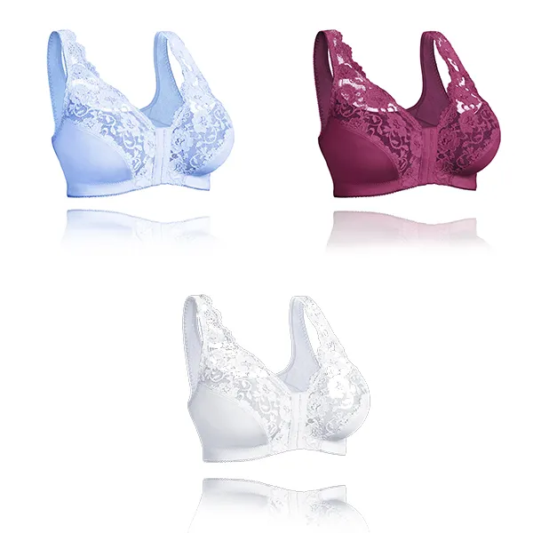 Front hooks, stretch-lace, super-lift, and posture correction �C ALL IN ONE BRA!