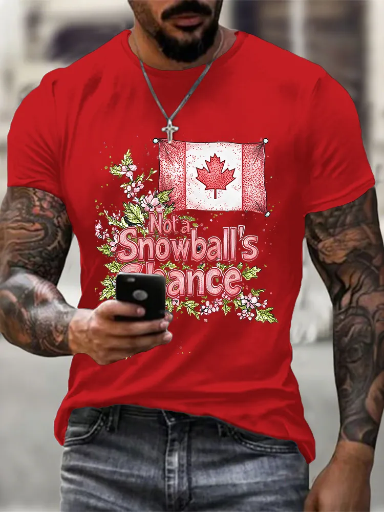 Round-Neck Short-Sleeved Shirt Not A Snowball'S Chance T-Shirt