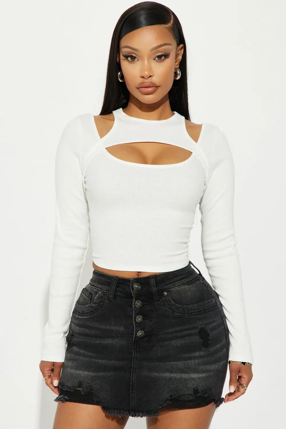 Chloe Cut Out Top - White