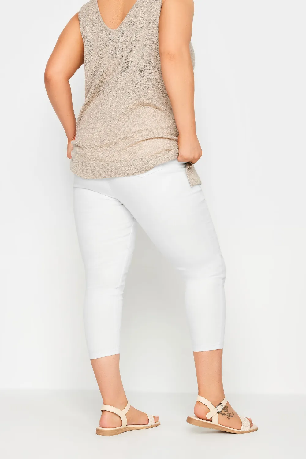YOURS Curve White Cropped Stretch JENNY Jeggings